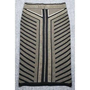Icy Fashion Skirt Womens L Multicolor Geometric Pleated Pull On Knit Stretch
